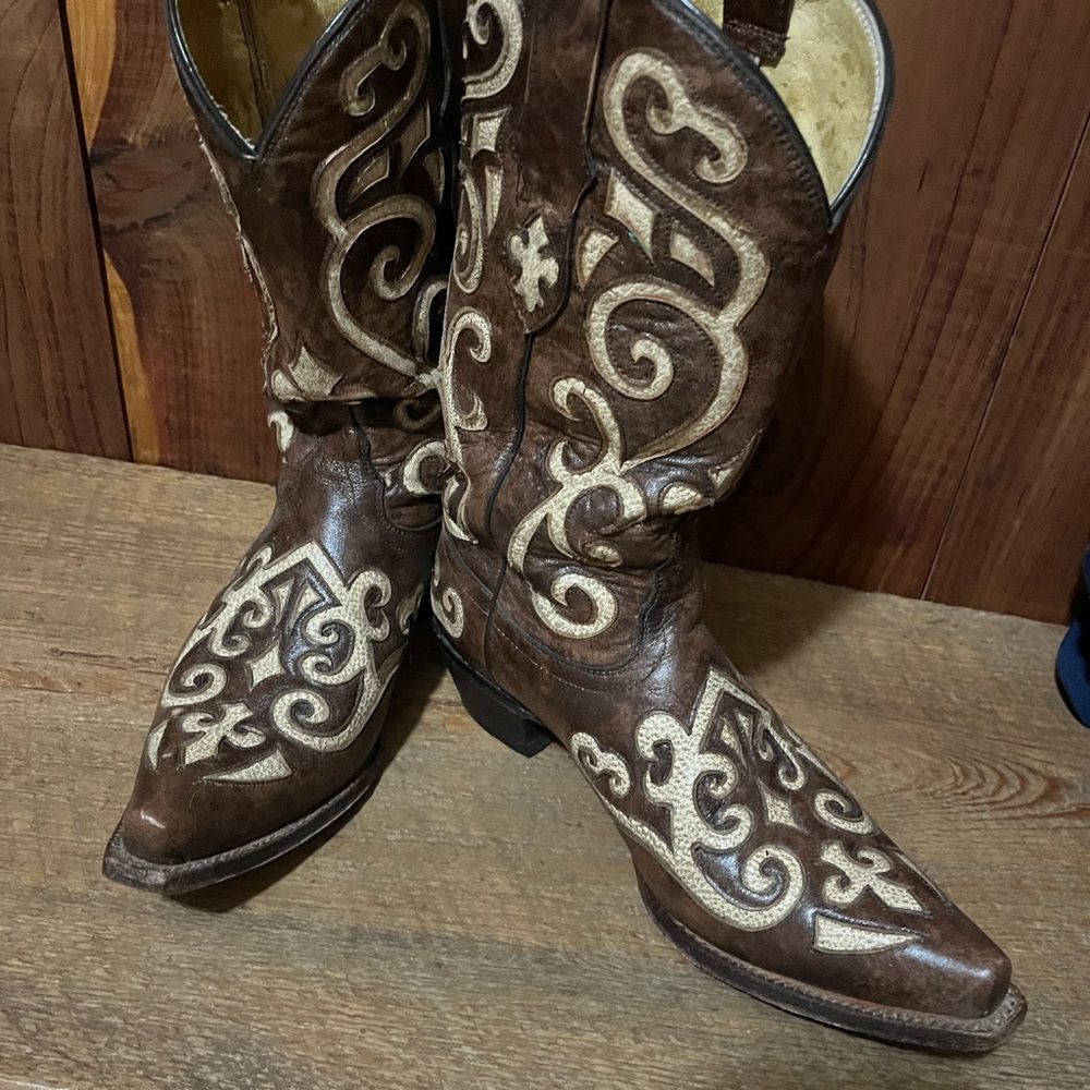 Tony Lama Leather Cowboy Boots